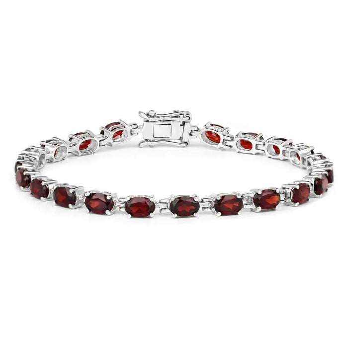 Natural Red Garnet Tennis Bracelet by Fine Color Jewels