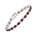 Natural Red Garnet Tennis Bracelet by Fine Color Jewels