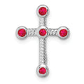 Natural Red Ruby Cross Gold Pendant by Fine Color Jewels