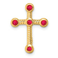 Natural Red Ruby Cross Gold Pendant by Fine Color Jewels