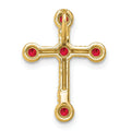 Natural Red Ruby Cross Gold Pendant by Fine Color Jewels