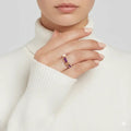 Natural Rhodolite and Multi Stone Silver Ring by Fine Color Jewels