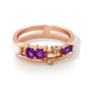 Natural Rhodolite and Multi Stone Silver Ring