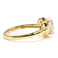 Natural Rose Quartz Gold Plated Silver Halo Heart Ring by Fine Color Jewels