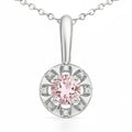 Natural Rose Quartz Pendant Necklace by Fine Color Jewels