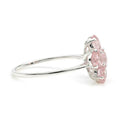 Natural Rose Quartz Sterling Silver Flower Ring by Fine Color Jewels
