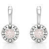 Natural Rose Quartz & White Topaz Sterling Silver Earrings