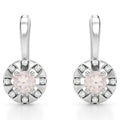 Natural Rose Quartz & White Topaz Sterling Silver Earrings by Fine Color Jewels