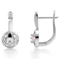 Natural Rose Quartz & White Topaz Sterling Silver Earrings by Fine Color Jewels