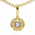 Natural Round Amethyst Dainty Sterling Silver Necklace by Fine Color Jewels