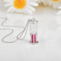 Natural Ruby Hourglass Pendant Necklace by Fine Color Jewels