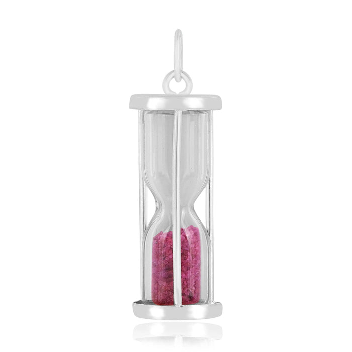 Natural Ruby Hourglass Pendant Necklace by Fine Color Jewels