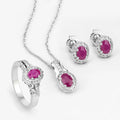 Natural Ruby Jewelry Set by Fine Color Jewels