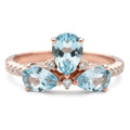 Natural Sky Blue Topaz 3 Stone Silver Ring by Fine Color Jewels