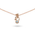 Natural Sky Blue Topaz 925 Silver Pendant Necklace by Fine Color Jewels