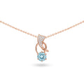 Natural Sky Blue Topaz 925 Silver Pendant Necklace by Fine Color Jewels