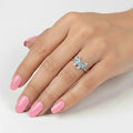 Natural Sky Blue Topaz Butterfly Ring Silver by Fine Color Jewels