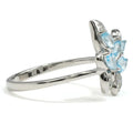 Natural Sky Blue Topaz Butterfly Ring Silver by Fine Color Jewels