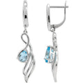 Natural Sky Blue Topaz Earrings Sterling Silver by Fine Color Jewels