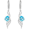 Natural Sky Blue Topaz Earrings Sterling Silver