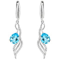 Natural Sky Blue Topaz Earrings Sterling Silver by Fine Color Jewels