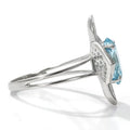Natural Sky Blue Topaz Flower Ring Silver by Fine Color Jewels
