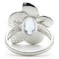Natural Sky Blue Topaz Flower Ring Silver by Fine Color Jewels