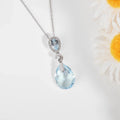Natural Sky-Blue Topaz Necklace Women by Fine Color Jewels
