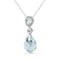 Natural Sky-Blue Topaz Necklace Women by Fine Color Jewels