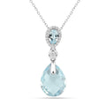 Natural Sky-Blue Topaz Necklace Women by Fine Color Jewels