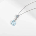 Natural Sky-Blue Topaz Necklace Women by Fine Color Jewels