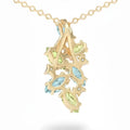 Natural Sky Blue Topaz Silver Cluster Pendant Necklace by Fine Color Jewels