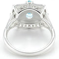 Natural Sky Blue Topaz Silver Cushion Ring by Fine Color Jewels