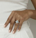 Natural Sky Blue Topaz Silver Leaf Clover Ring by Fine Color Jewels