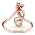 Natural Sky Blue Topaz Sterling Silver Bypass Ring by Fine Color Jewels