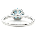 Natural Sky Blue Topaz Sterling Silver Floral Halo Ring by Fine Color Jewels