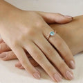 Natural Sky Blue Topaz Stone Bypass Ring Silver by Fine Color Jewels