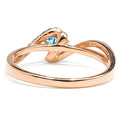 Natural Sky Blue Topaz Stone Bypass Ring Silver by Fine Color Jewels
