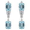 Natural Sky Blue Topaz & White Topaz Sterling Silver Earrings