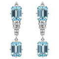 Natural Sky Blue Topaz & White Topaz Sterling Silver Earrings by Fine Color Jewels