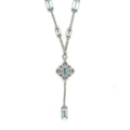 Natural Sky Blue Topaz Y Drop Necklace Silver by Fine Color Jewels