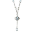 Natural Sky Blue Topaz Y Drop Necklace Silver by Fine Color Jewels