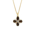Natural Smoky Quartz Dainty Four Clover Necklace by Fine Color Jewels