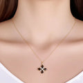 Natural Smoky Quartz Dainty Four Clover Necklace by Fine Color Jewels
