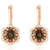 Natural Smoky Quartz Silver Drop Earrings