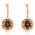 Natural Smoky Quartz Silver Drop Earrings by Fine Color Jewels