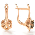 Natural Smoky Quartz Silver Drop Earrings by Fine Color Jewels