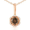Natural Smoky Quartz Silver Floral Pave Necklace
