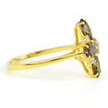 Natural Smoky Quartz Silver Leaf Clover Ring by Fine Color Jewels