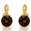 Natural Smoky Quartz Silver Leverback Earrings